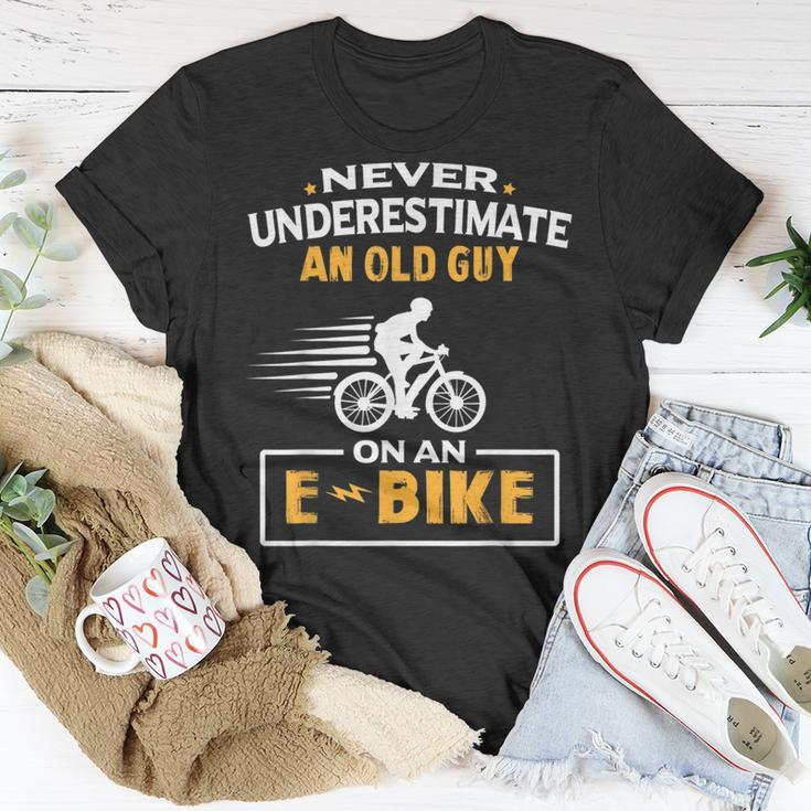 Mountain Bike Ebike Biker Dad Cyclist Gift Ebike Bicycle Gift For Mens Unisex T-Shirt Funny Gifts