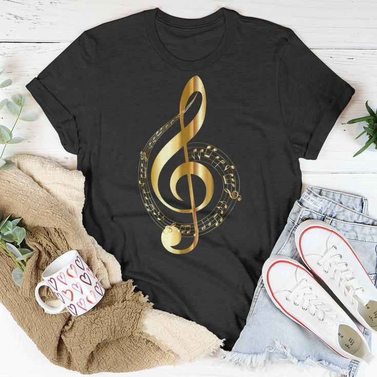Music Note Gold Treble Clef Musical Symbol For Musicians T-Shirt Unique Gifts