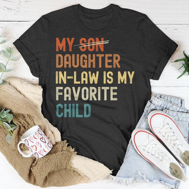 My Daughterinlaw Is My Favorite Child Funny Fathers Day Unisex T-Shirt Unique Gifts