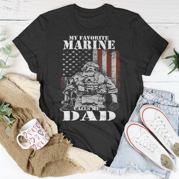 My Favorite Marine Calls Me Dad Fars Day Marine Unisex T-Shirt Funny Gifts
