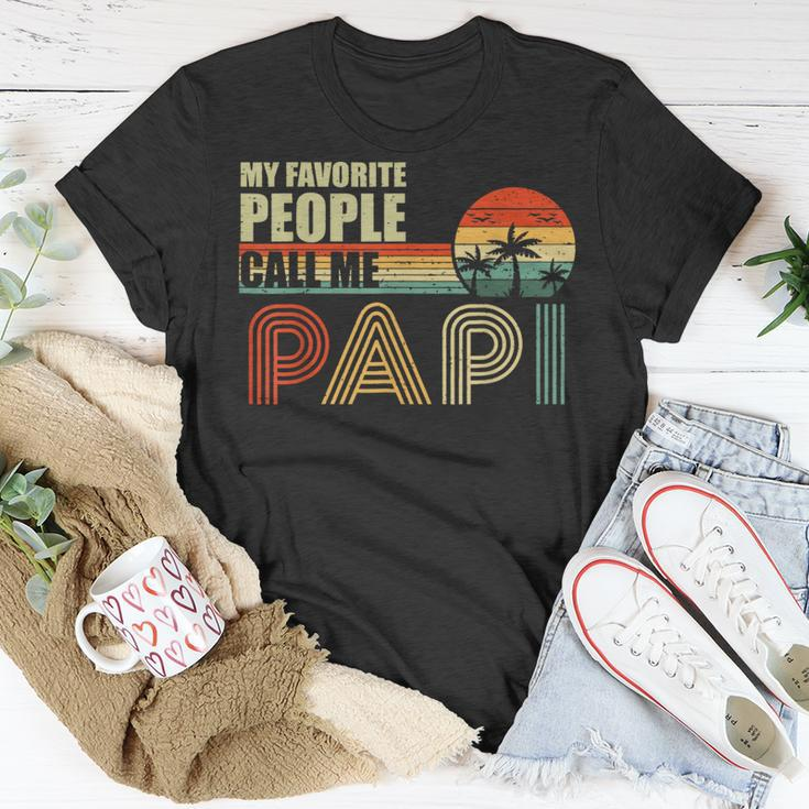 My Favorite People Call Me Papi Vintage Fathers Day Unisex T-Shirt Funny Gifts