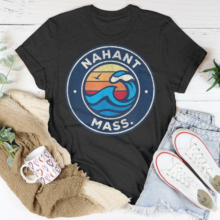 Nahant Massachusetts Ma Vintage Nautical Waves T-Shirt Unique Gifts