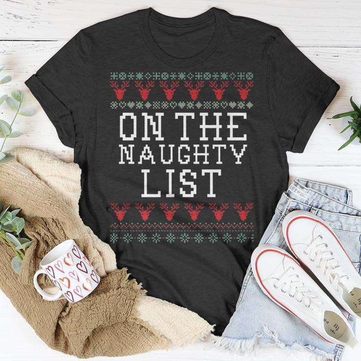 Naughty List Holiday Ugly Christmas Sweater T-Shirt Unique Gifts