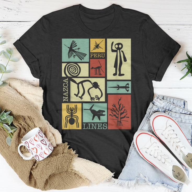 Nazca Lines Peru Geoglyph Monkey Astronaut Spider Retro T-Shirt Unique Gifts