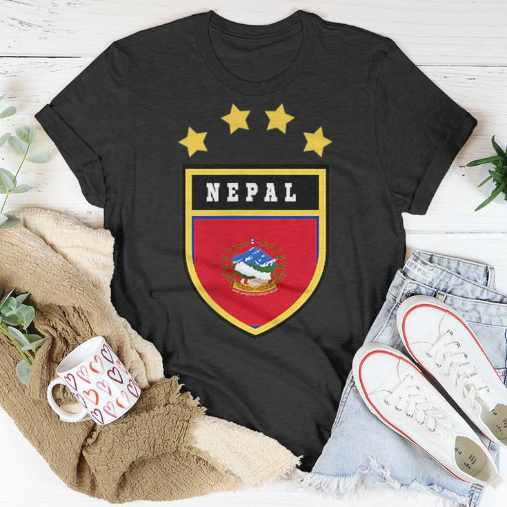Nepal Pocket Coat Of Arms National Pride Flag Unisex T-Shirt Unique Gifts