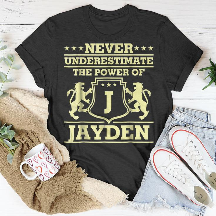 Never Underestimate Jayden Personalized Name Unisex T-Shirt Funny Gifts