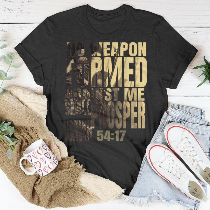 No Weapon Formed Against Me Shall Prosper Isaiah 5417 T-Shirt Unique Gifts