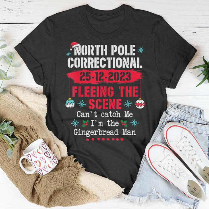 North Pole Correctional Fleeing The Scene Can't Catch Me T-Shirt Funny Gifts