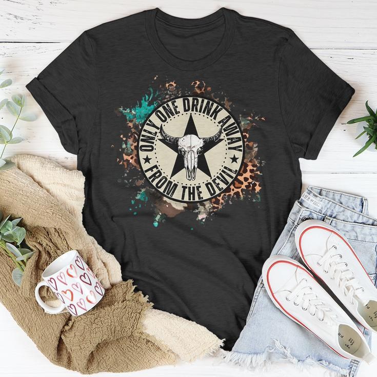 Only One Drink Away From The Devil Western T-Shirt Unique Gifts