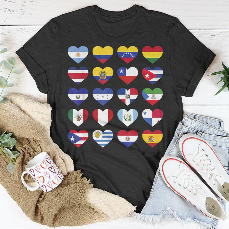 Hispanic Heritage Month Spanish-Speaking Countries Flags T-Shirt Unique Gifts