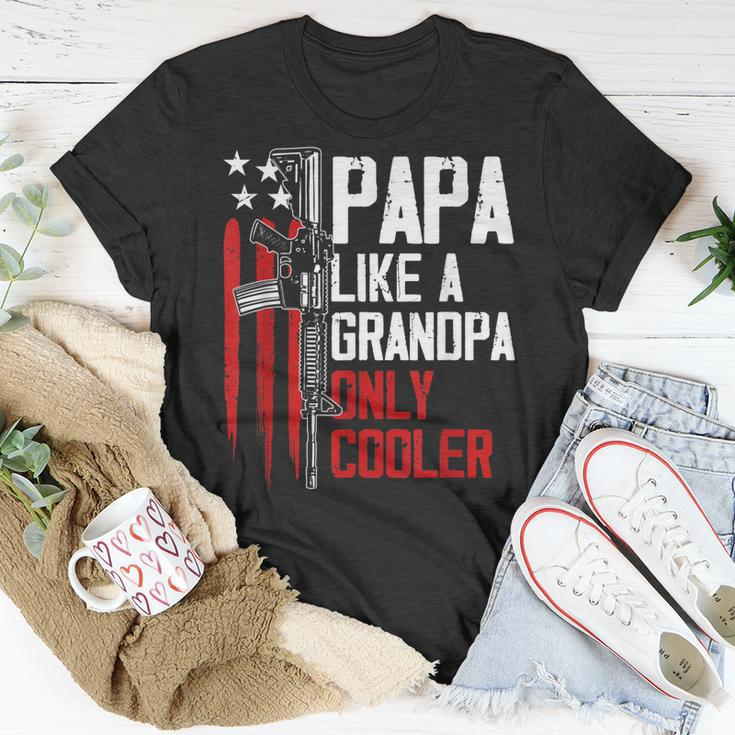 Papa Like A Grandpa Cooler Gun Right Owner Ar15 Fathers Day Gift For Mens Unisex T-Shirt Unique Gifts
