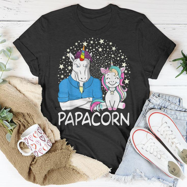 Papacorn Unicorn Dad And Baby Daddy Fathers Day Gift For Mens Unisex T-Shirt Unique Gifts