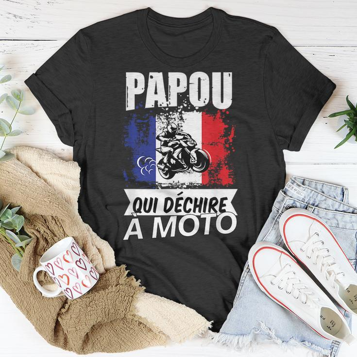 Papou Biker Mens Motorbike Gift Idea For Grandad Unisex T-Shirt Unique Gifts
