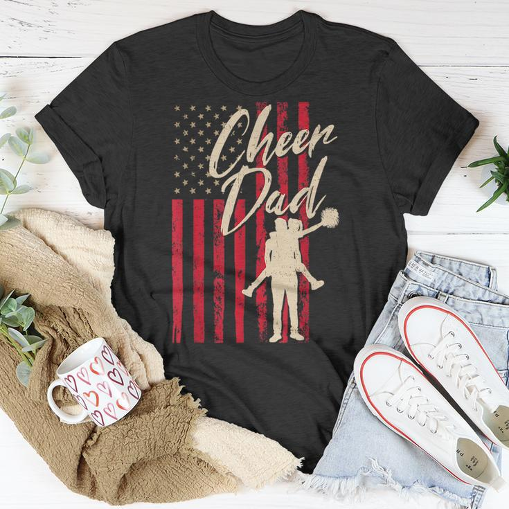 Patriotic American Flag Cheer Dad Fathers Day Coach Pride T-Shirt Unique Gifts