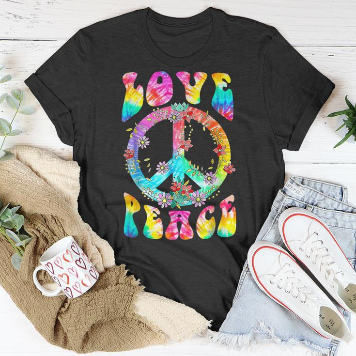 Peace Sign Love 60'S 70'S Tie Dye Hippie Costume T-Shirt Unique Gifts