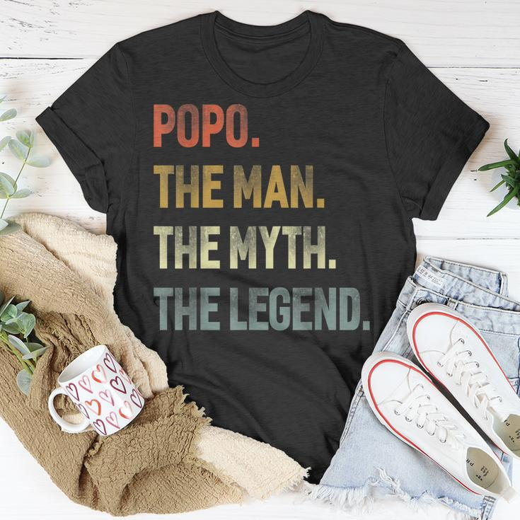 Popo The Man The Myth The Legend Grandpa Father Day Gift Unisex T-Shirt Unique Gifts