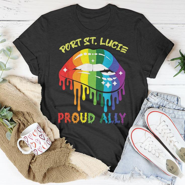 Port St Lucie Proud Ally Lgbtq Pride Sayings Unisex T-Shirt Unique Gifts