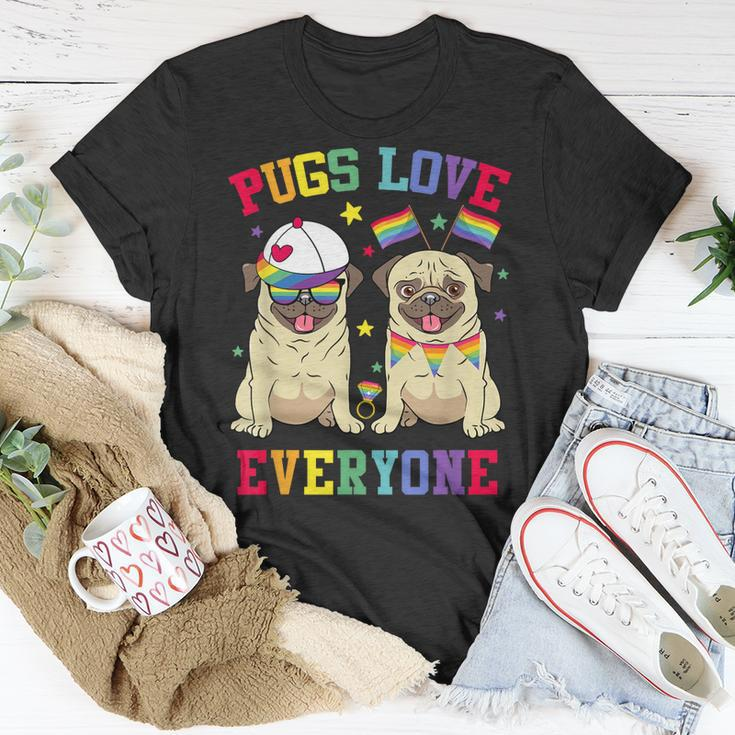 Pride Parade Pugs Love Everyone Lgbt Pugs Gay Pride Lgbt Unisex T-Shirt Unique Gifts