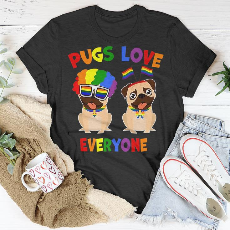 Pride Parade Pugs Love Everyone Lgbt Pugs Gay Pride Lgbt Unisex T-Shirt Funny Gifts