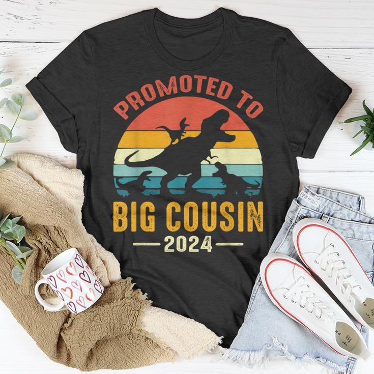 Promoted To Big Cousin 2024 Dinosaur T-Rex T-Shirt Unique Gifts