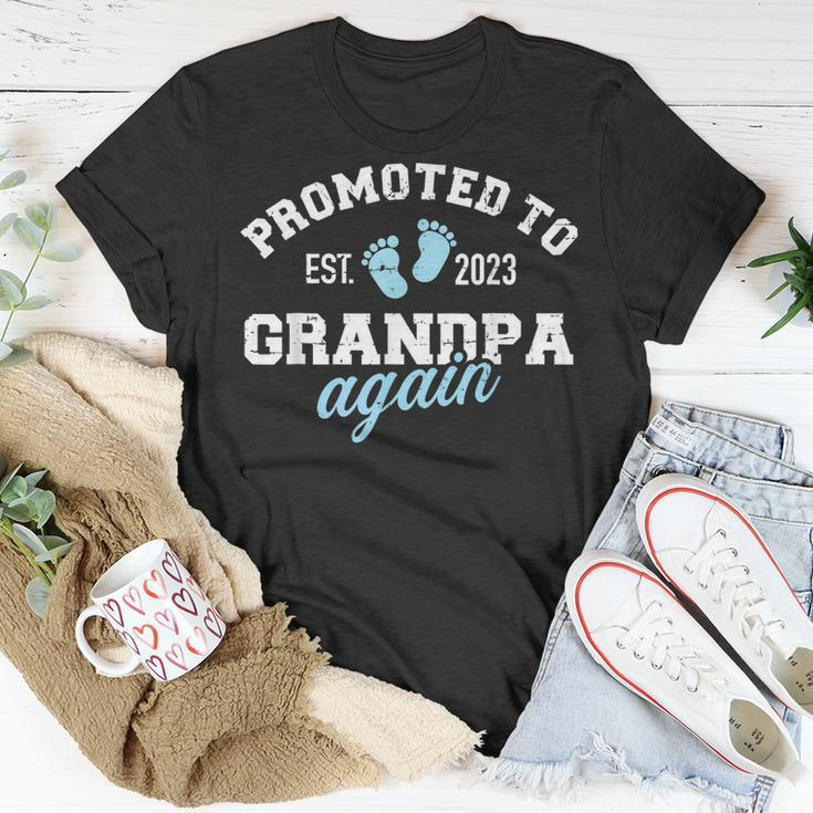 Promoted To Great Grandpa Again 2023 Great Grandfather To Be Unisex T-Shirt Unique Gifts