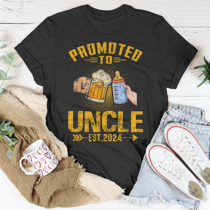 Promoted To Uncle Est 2024 Pregnancy Announcement T-Shirt Unique Gifts