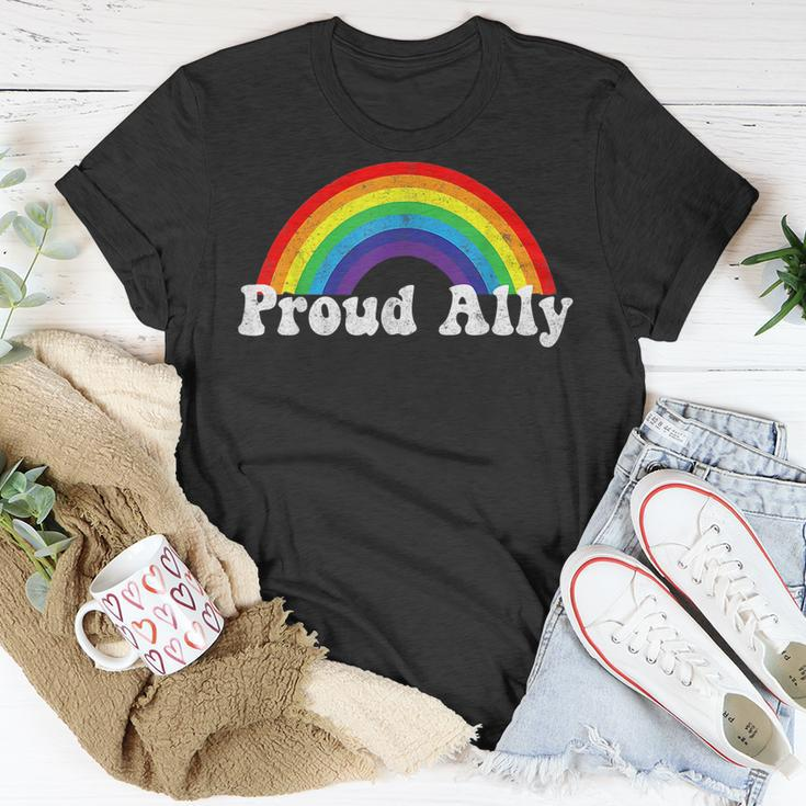 Proud Ally Lgbtq Lesbian Gay Bisexual Trans Pan Queer Gift Unisex T-Shirt Unique Gifts