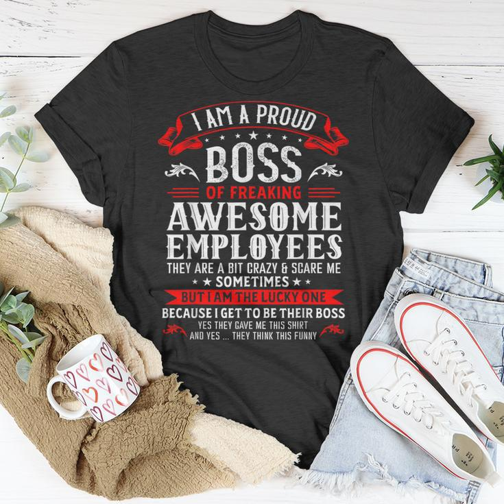 I Am A Proud Boss Of Freaking Awesome Employees Job T-Shirt Funny Gifts