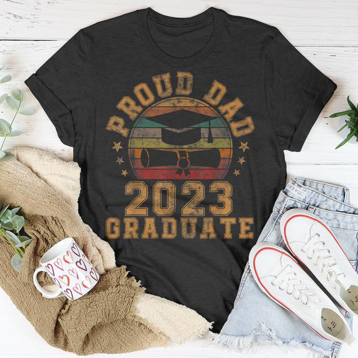 Proud Dad Of 2023 Graduate Father Senior 23 Graduation Unisex T-Shirt Funny Gifts