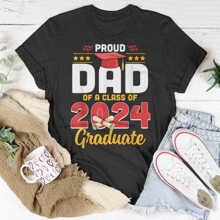 Proud Dad Of A Class Of 2024 Graduate Senior Men Family Unisex T-Shirt Unique Gifts