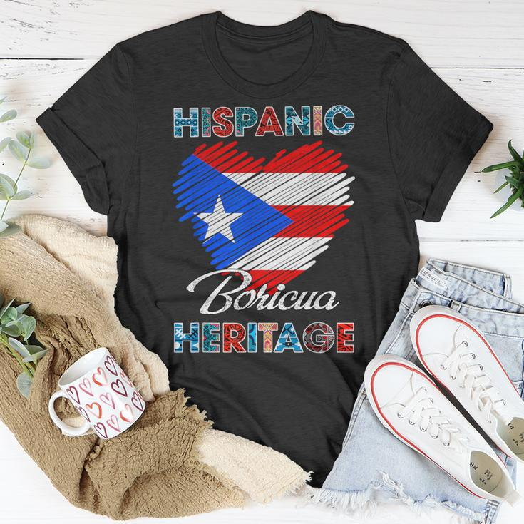 Puerto Rican Hispanic Heritage Boricua Puerto Rico Flag T-Shirt Unique Gifts