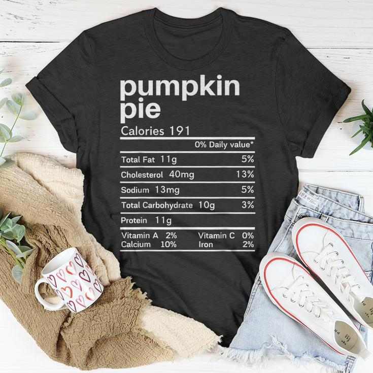 Pumpkin Pie Nutrition Facts Matching Thanksgiving T-Shirt Unique Gifts