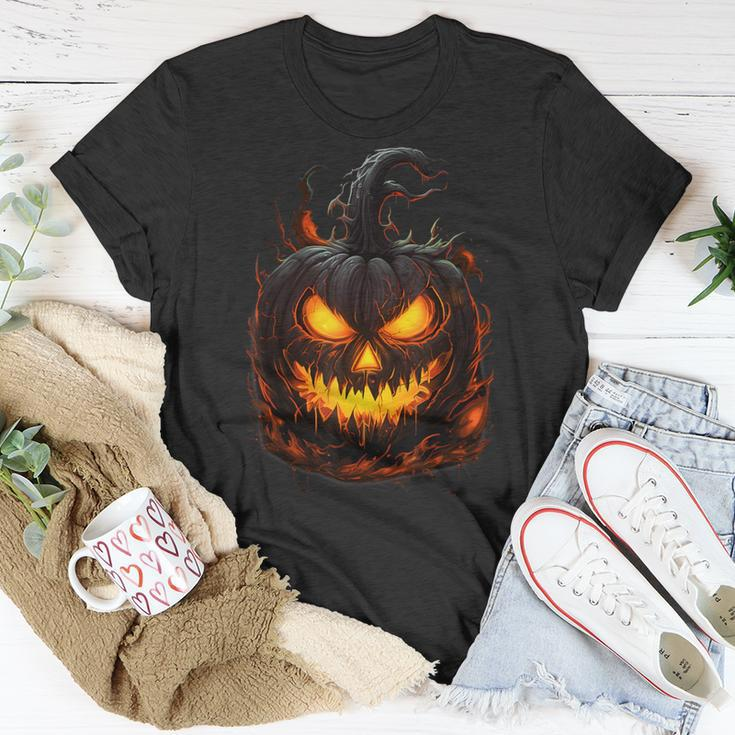 Pumpkin Scary Spooky Halloween Costume For Woman Adults T-Shirt Unique Gifts
