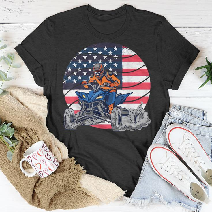 Quad Atv American Flag 4Th Of July Patriotic Unisex T-Shirt Unique Gifts