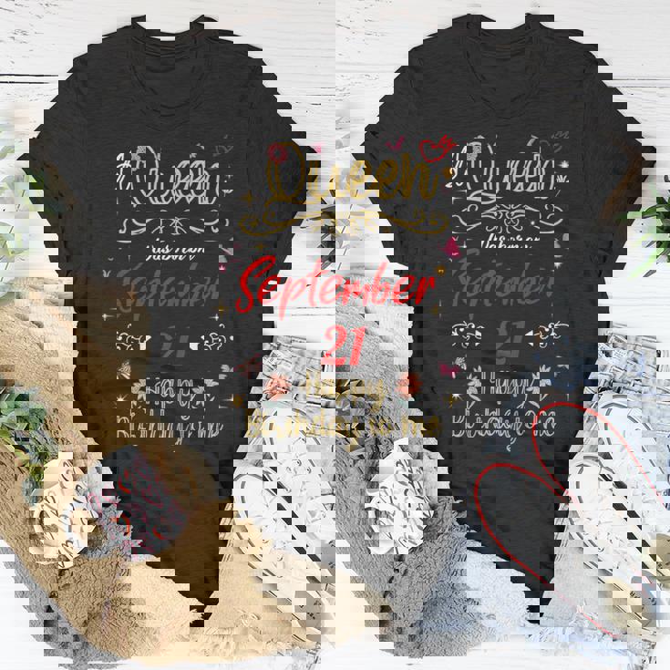 A Queen Was Born On September 21 September 21St Birthday T-Shirt Unique Gifts