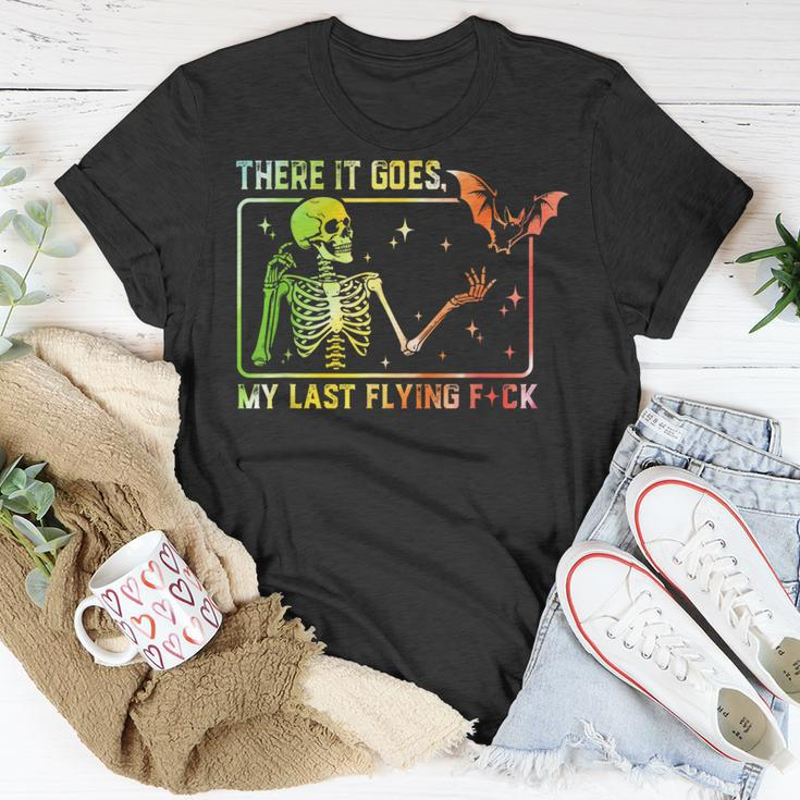 There It Goes My Last Flying Fuck Skeleton Tie Dye T-Shirt Unique Gifts