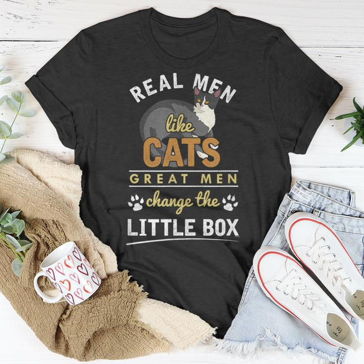 Real Men Like Cats Pets Cat Dad FunnyUnisex T-Shirt Unique Gifts