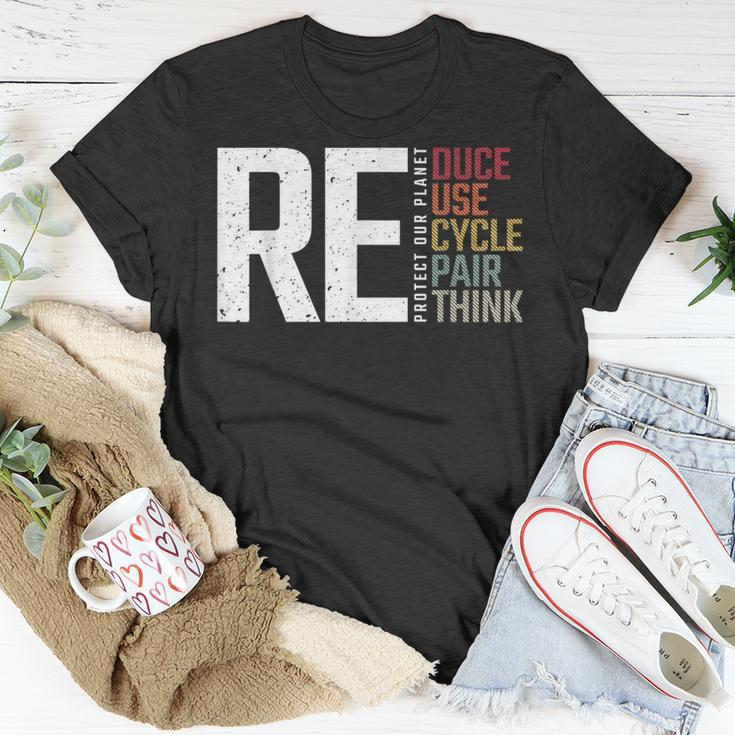 Reduce Reuse Recycle Rethink Repair Earth Day Environmental Unisex T-Shirt Funny Gifts