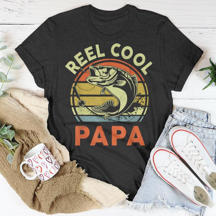Reel Cool Papa Fishing Dad Fisherman Fathers Day Grandpa Unisex T-Shirt Funny Gifts