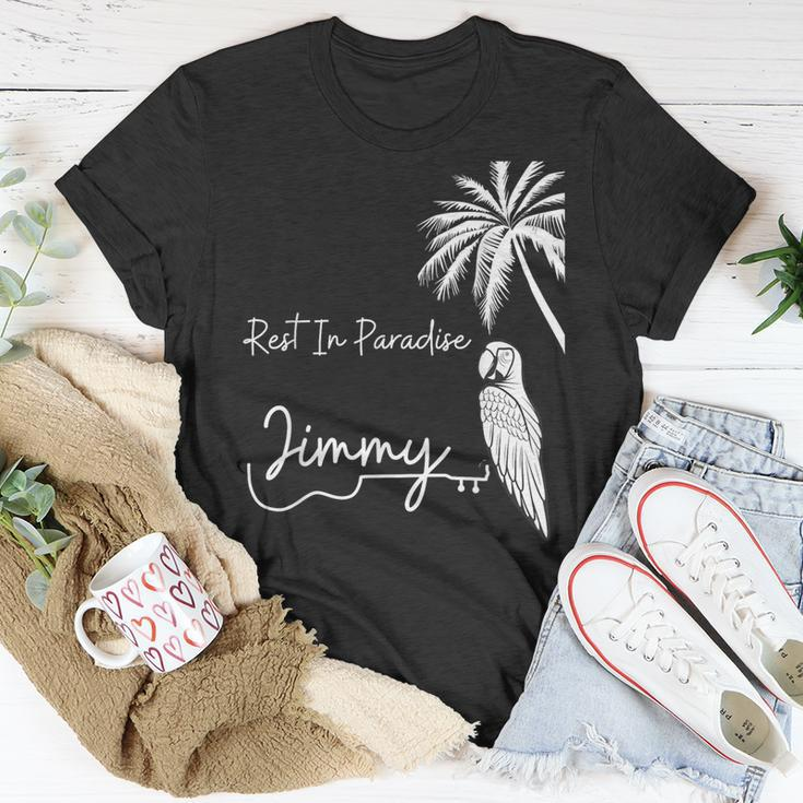 Rest In Paradise Jimmy Parrot Heads Guitar Music Lovers T-Shirt Unique Gifts