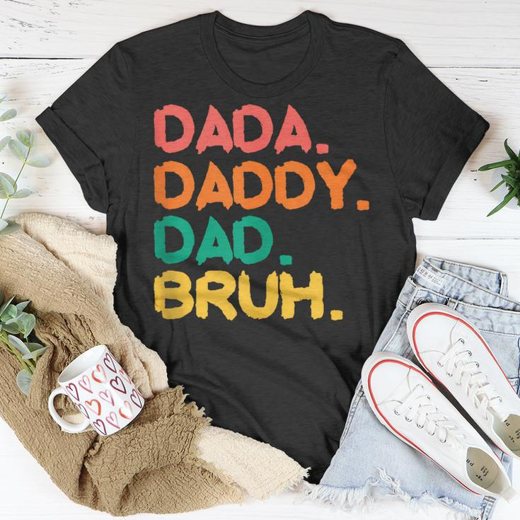 Retro Vintage Dada Daddy Dad Bruh Funny Fathers Day 2023 Unisex T-Shirt Unique Gifts