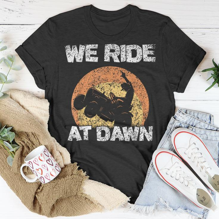 We Ride At Dawn Grass Mow Mower Cut Lawn Mowing T-Shirt Unique Gifts