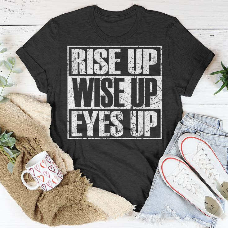 Rise Up Wise Up Eyes Up Vintage Retro Motivational T-Shirt Unique Gifts