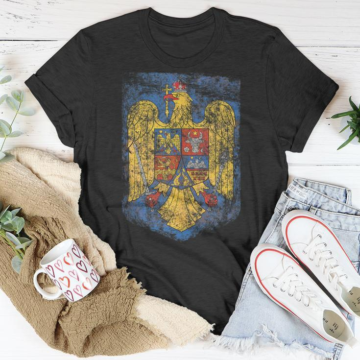 Romanian Pride Coat - Of Arms Of Romania Heritage Celtic Unisex T-Shirt Unique Gifts
