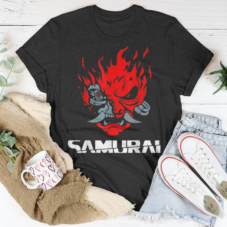 Samurai Japanese Demon Mask Edge Cyber Runners Punk Unisex T-Shirt Funny Gifts