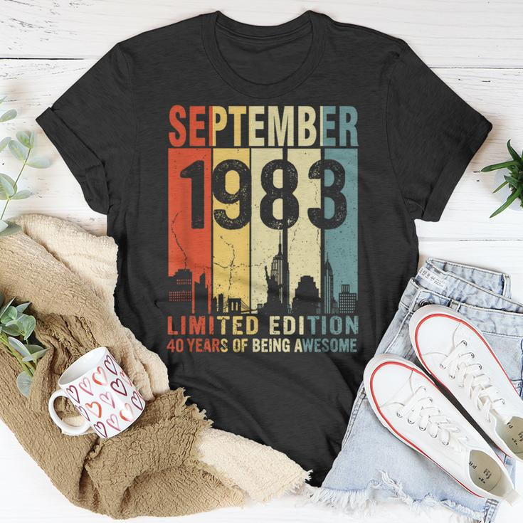 September 1983 Limited Edition 40 Years Of Being Awesome T-Shirt Unique Gifts