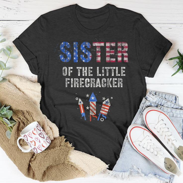 Sister Of Little Firecracker Birthday Squad 4Th July Kids Unisex T-Shirt Unique Gifts