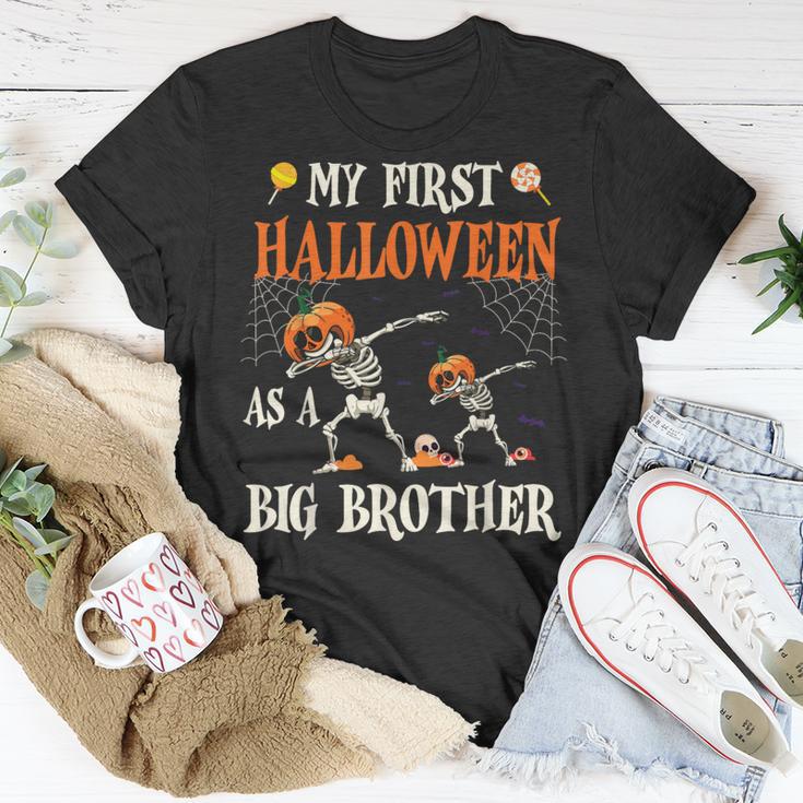 Skeleton Dabbin Together My First Halloween As A Big Brother T-Shirt Unique Gifts