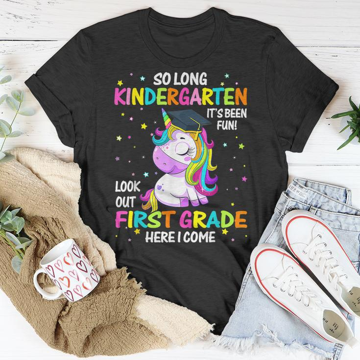 So Long Kindergarten 1St Grade Come Unicorn Graduation Girls Unisex T-Shirt Funny Gifts