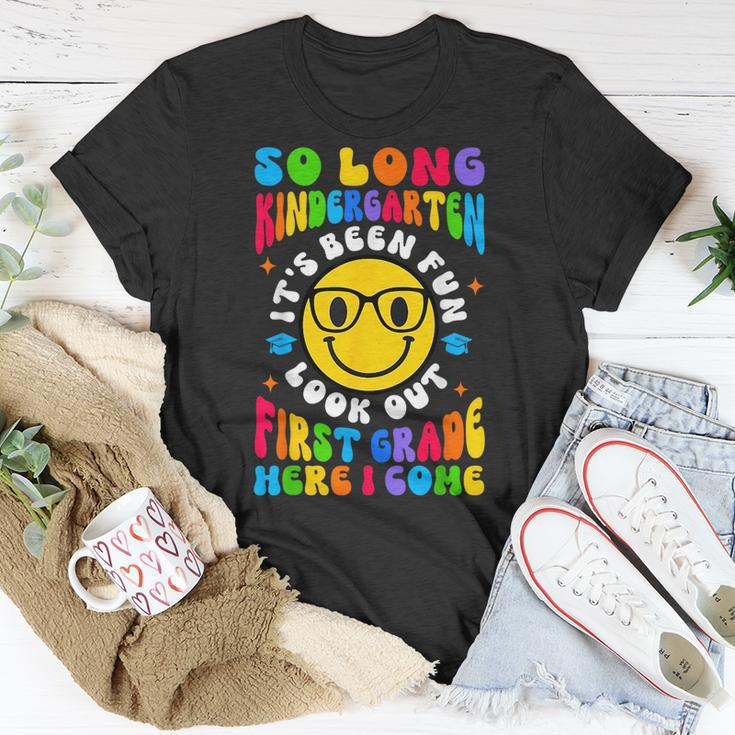 So Long Kindergarten Smile Face Hello 1St Grade Here I Come Unisex T-Shirt Unique Gifts